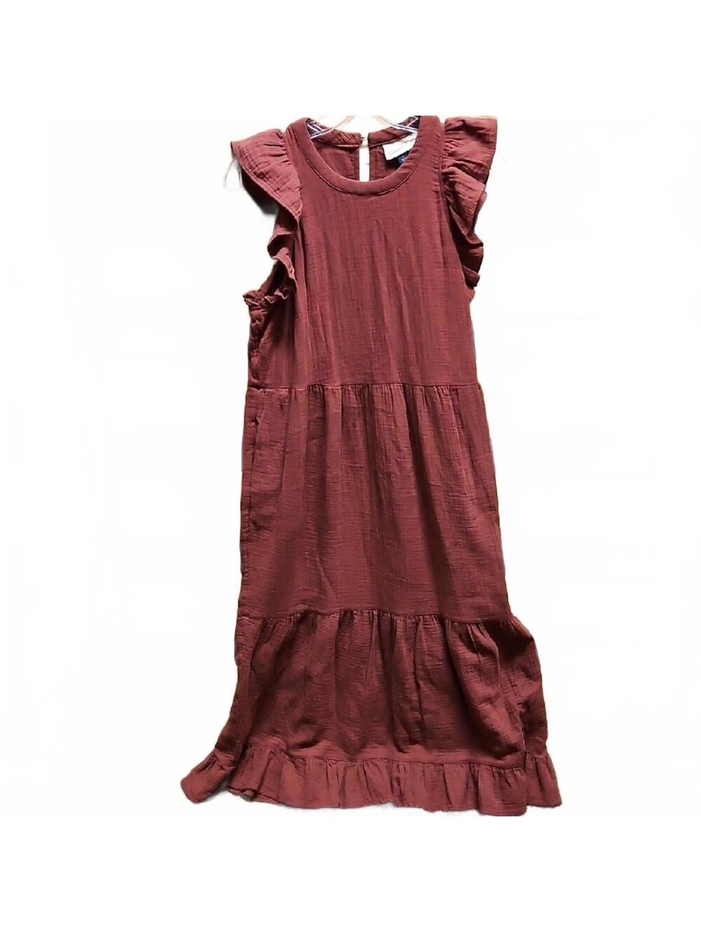 Universal Thread | Sleeveless Ruffle Dress in Rust | S